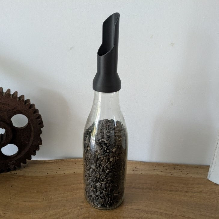 "The spout" 1L glass water bottle pour spout for seeds