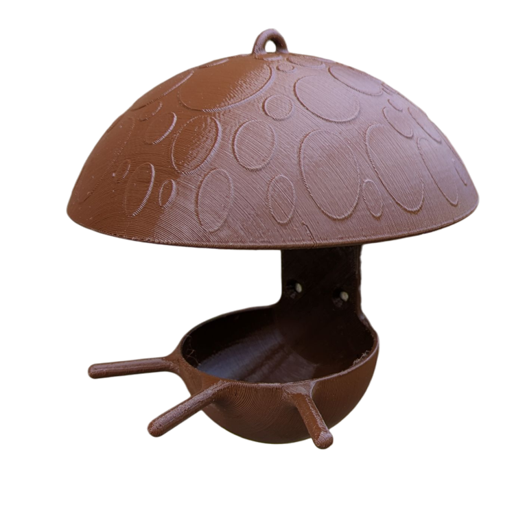 Mangeoire à oiseaux pour boule de graisse modèle champignon La Buse Qui File