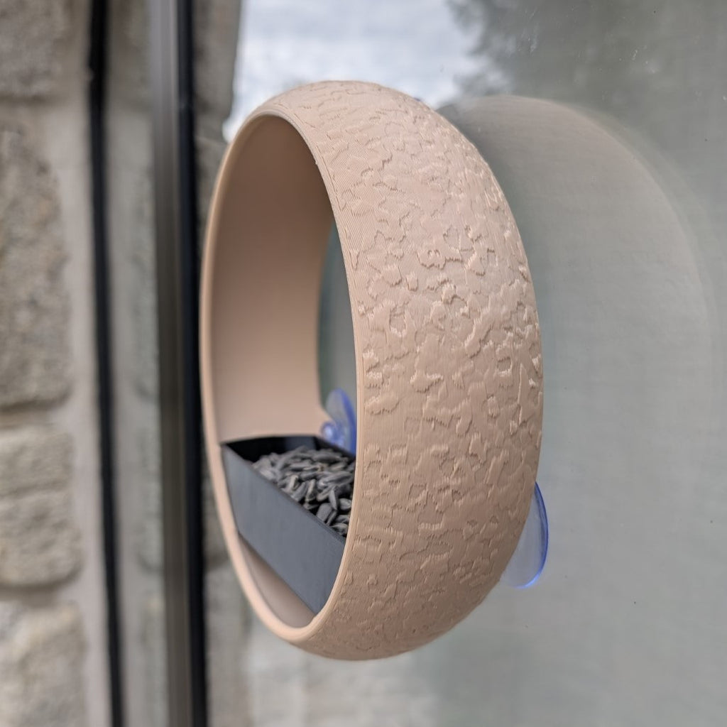 Two-Tone Modern Design Window Bird Feeder "The Window Ring" Model