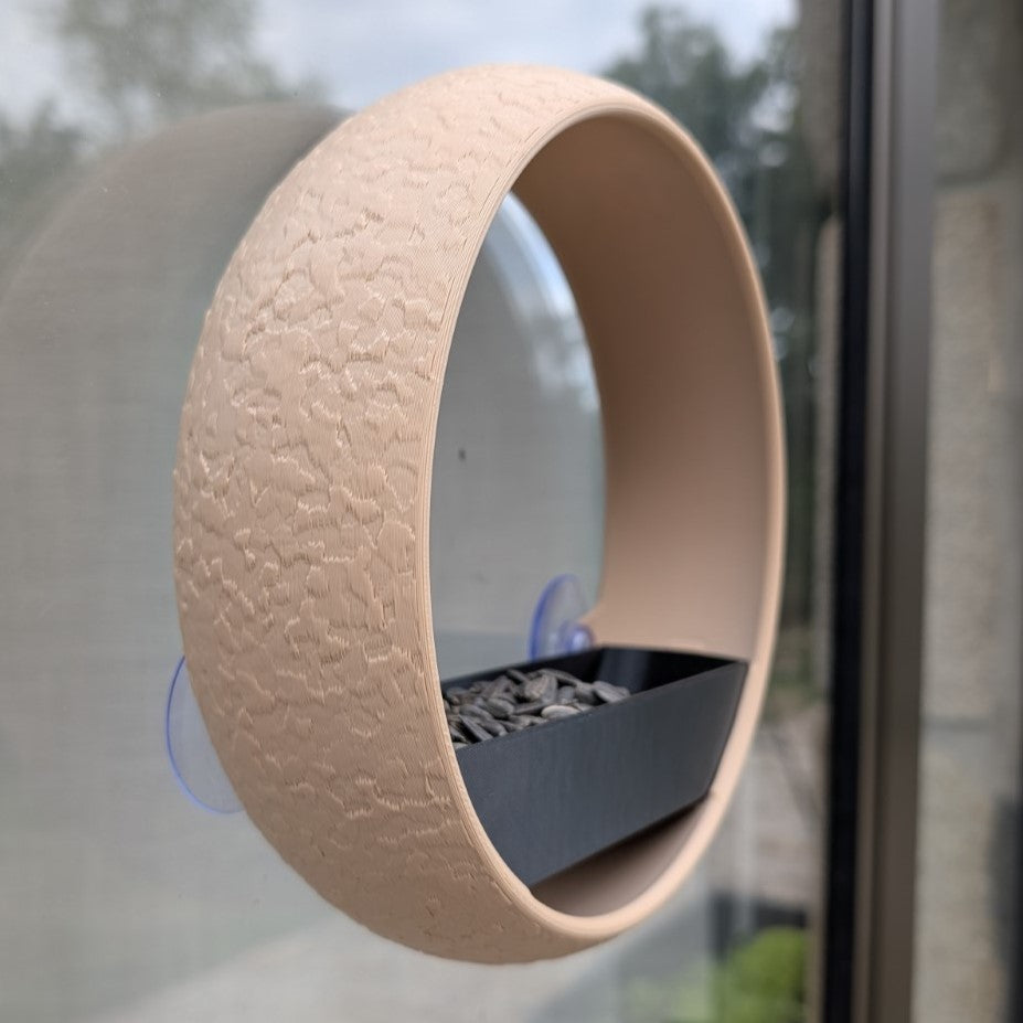 Two-Tone Modern Design Window Bird Feeder "The Window Ring" Model