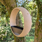 Mangeoire à oiseaux bicolore design moderne modèle "L'Anneau" La Buse Qui File