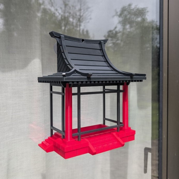 Mangeoire à oiseaux modèle pagode Japonaise pour fenêtre La Buse Qui File