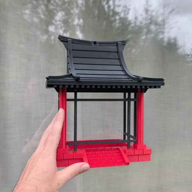 Mangeoire à oiseaux modèle pagode Japonaise pour fenêtre La Buse Qui File