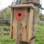 Plaque décorative de protection de trous d'envol pour nichoirs - protection anti prédateurs modèle "Le Soleil" La Buse Qui File